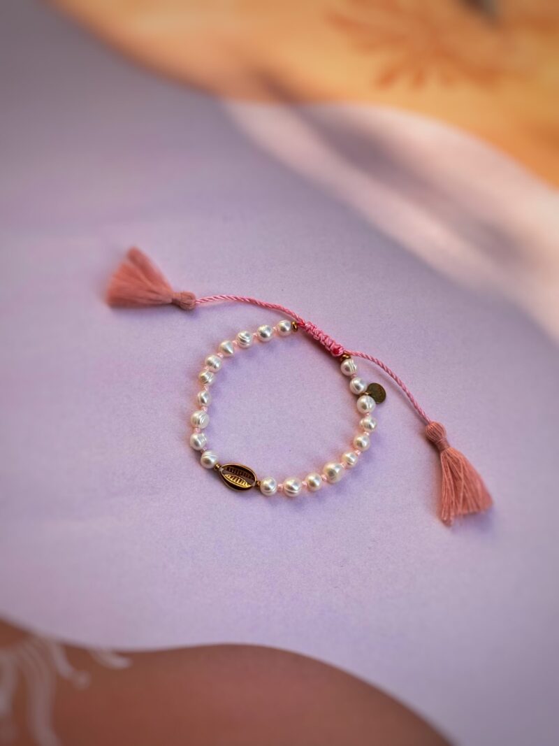 bracelet coquillage rose